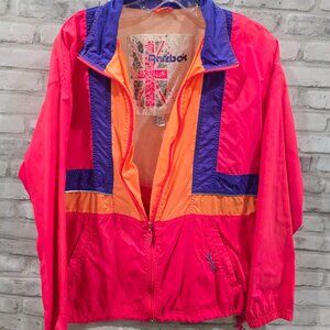Vintage Neon Pink Orange Medium Reebok jacket M‎